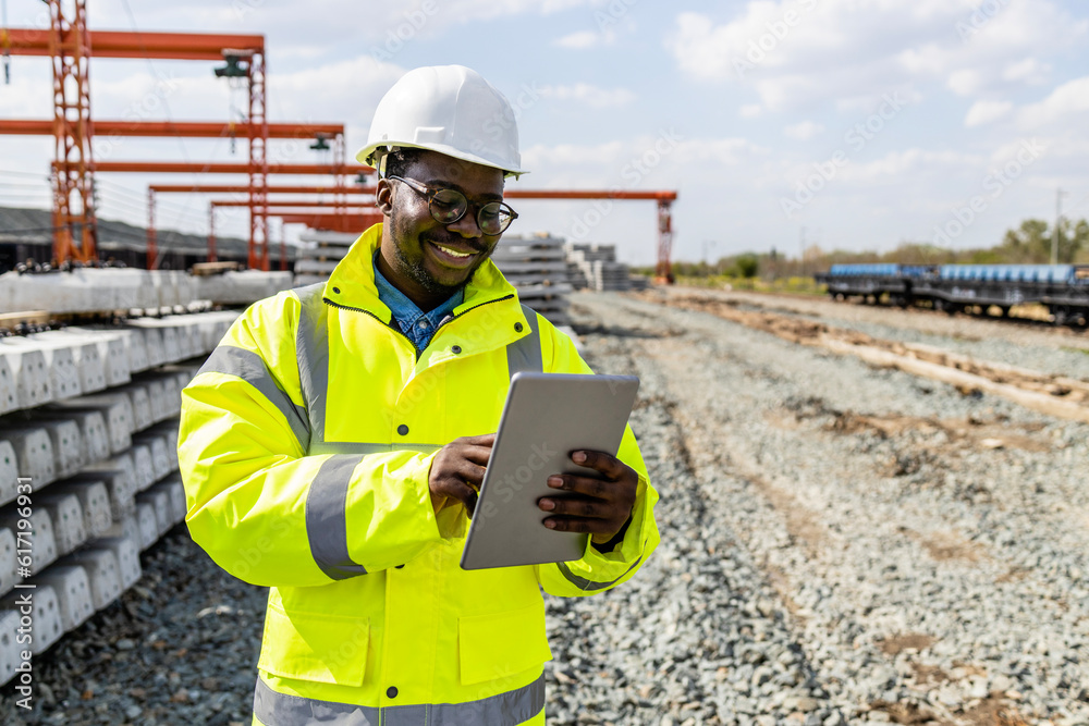Civil engineer inspecting construction site. Civil engineer inspecting construction site.