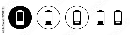 Battery icon set for web and mobile app. battery charging sign and symbol. battery charge level