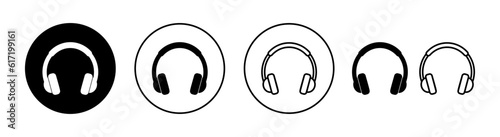 Headphone icon set  for web and mobile app. headphone sign and symbol