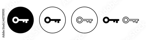 Key icon set for web and mobile app. Key sign and symbol.