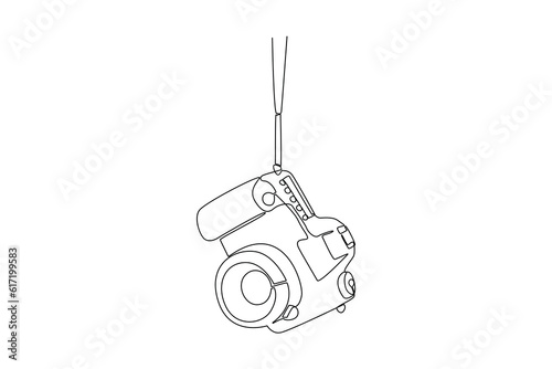 Wallpaper Mural Single one line drawing  Photographer with camera. World photography day concept. Continuous line draw design graphic vector illustration. Torontodigital.ca