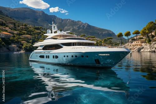 luxury yacht. Travel cruise concept. AI generated, human enhancement © top images