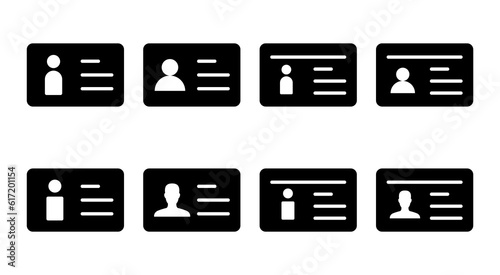 License icon set illustration. ID card icon. driver license, staff identification card