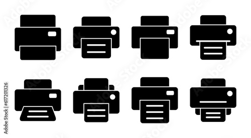 Print icon set illustration. printer sign and symbol