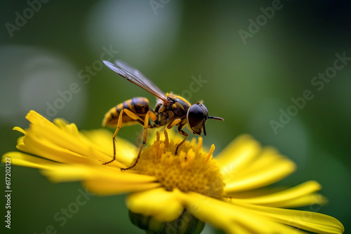 bee on flower, Generative AI © JULIANDAVID