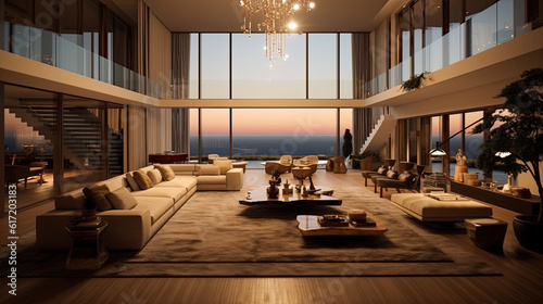 Living room in Ocean side Mansion