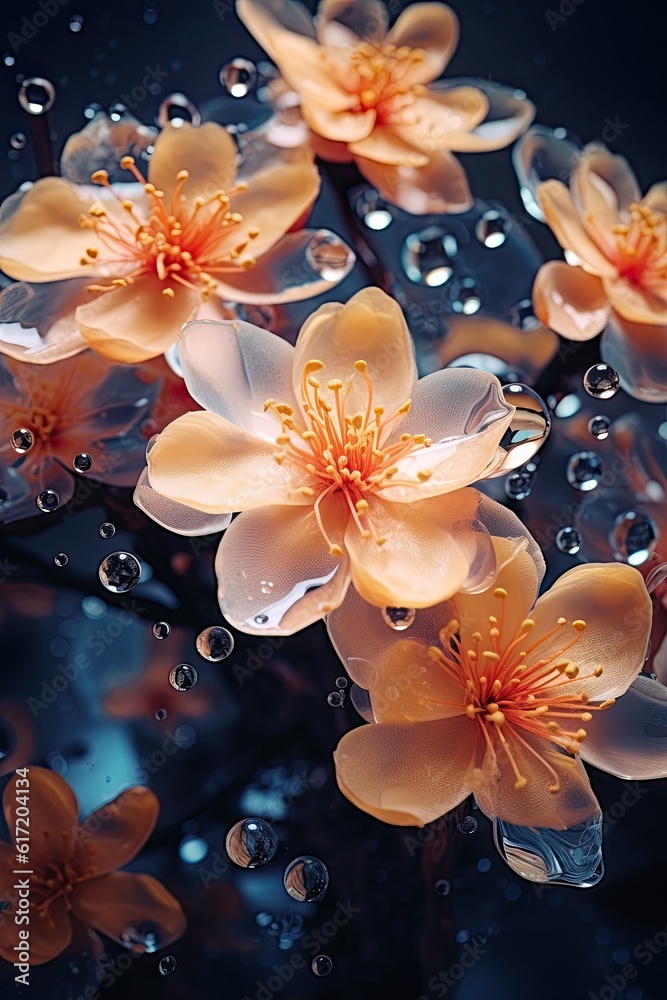 close up kirigami style blossom floral bouquet decoration made with Generative AI close up kirigami style blossom floral bouquet decoration made with Generative AI