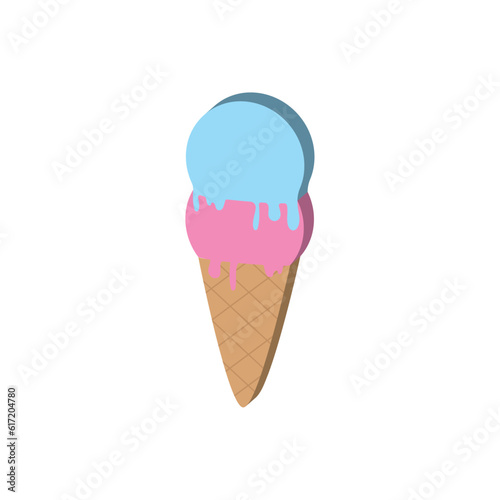 Isolated colored 3d ice cream icon Vector