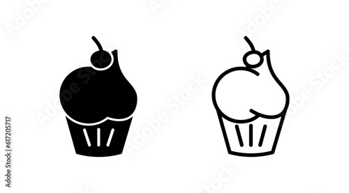 Cup cake icon vector. cake icon. bakery. muffin