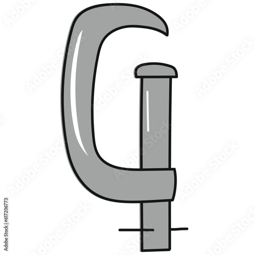 g clamp enginering tools hand drawn vector element
