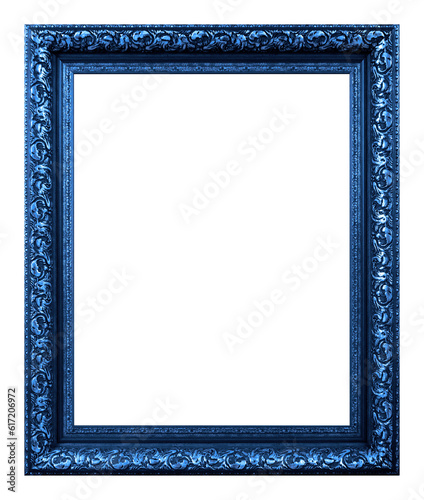 Antique blue frame isolated on the white background