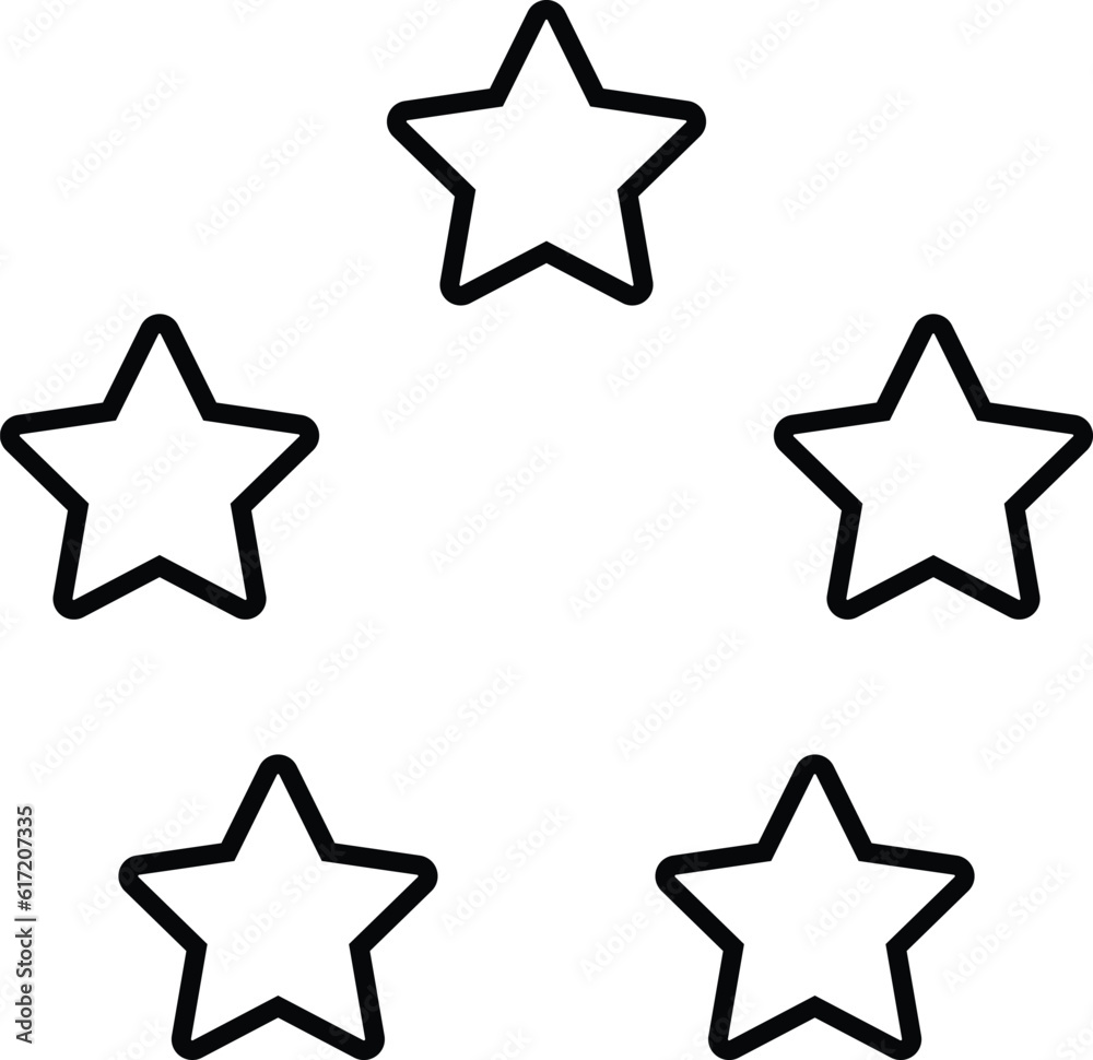 five stars circle icon vector in line style isolated on white background five stars circle icon vector in line style isolated on white background
