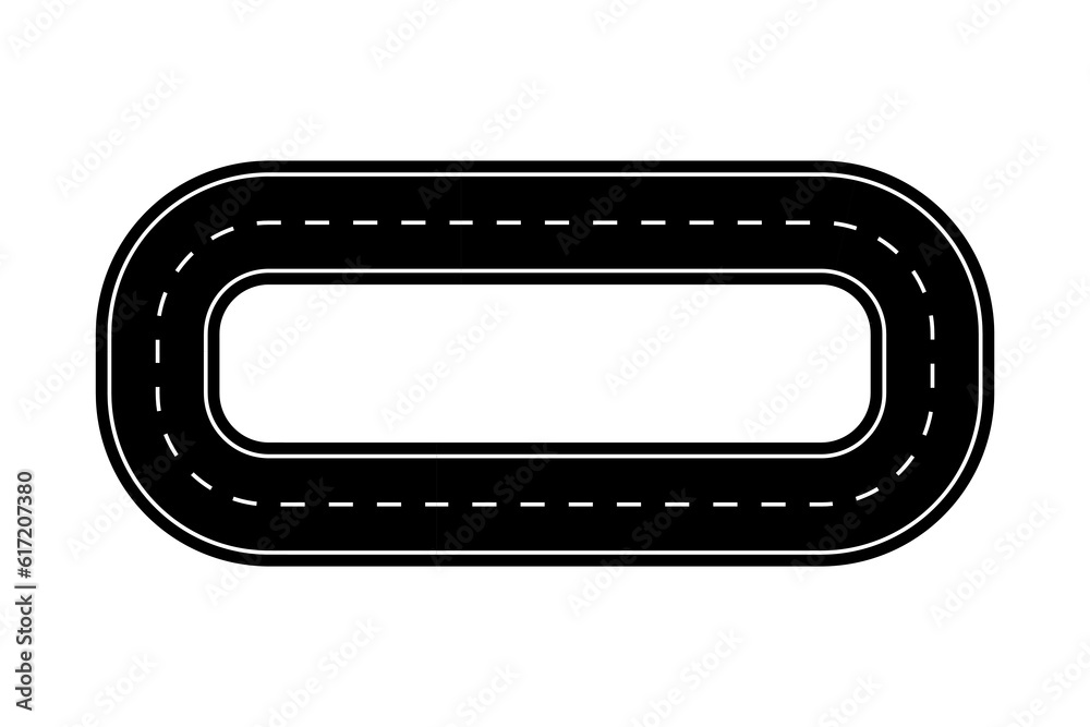 Ring road. Markup. Broken dotted line on the Highway. Vector illustration. stock image.