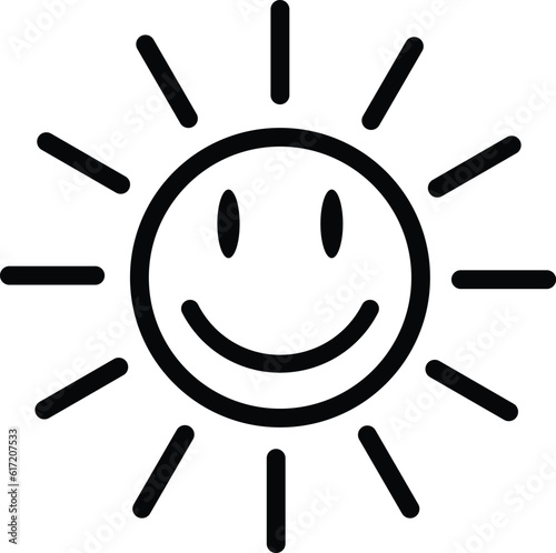 happy sun icon vector . smiling sun icon . summertime  concept