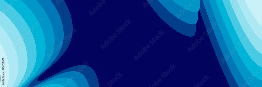 abstract blue banner background. Paper cut effect blue gradation. Suit for poster, cover, header, banner, web