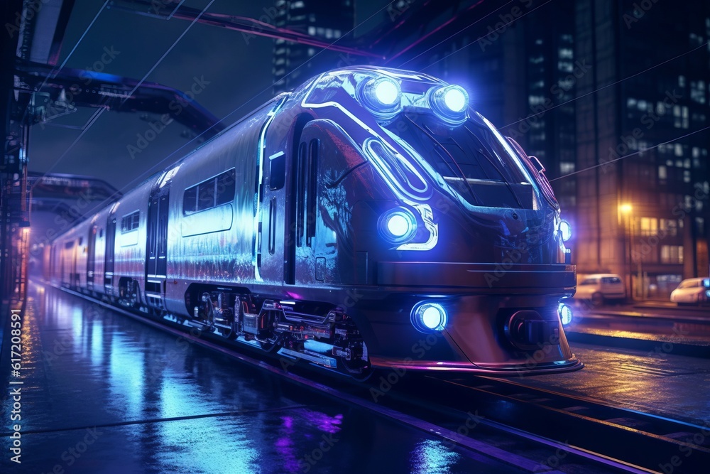 Fototapeta premium 列車イラスト,Generative AI AI画像