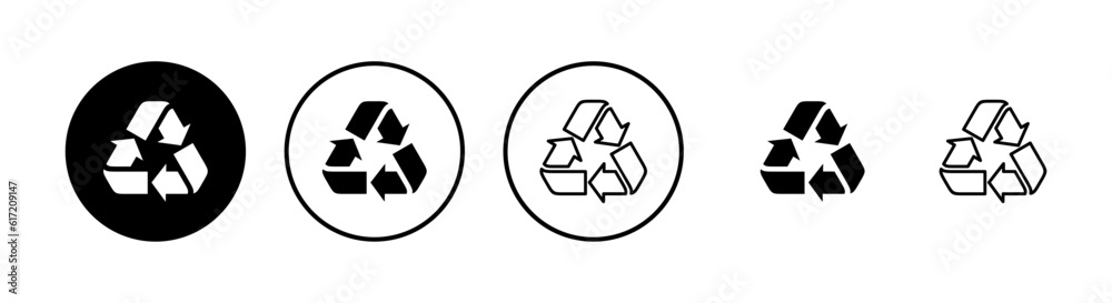 Recycle icons set. Recycle and some packaging sign. environment icon Recycle icons set. Recycle and some packaging sign. environment icon