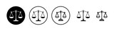 Scales icons set. Law scale icon. Scales vector icon. Justice