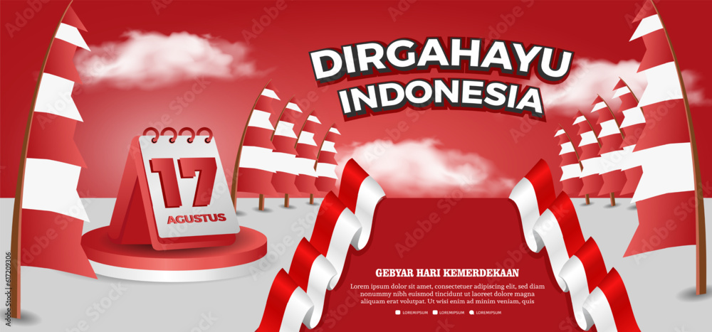 Independence Day of the Republic of Indonesia. Design for banners and
