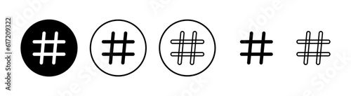 Hashtag icons set. black hashtag icon
