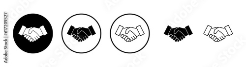 Handshake icons set. Business handshake. contract agreement. Trust icon vector. Deal. Done. partnership icon