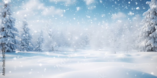 winter landscape with snow generative ai © TheTitan