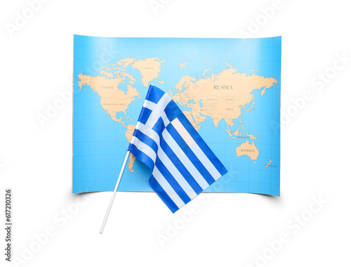 Flag of Greece and world ma...