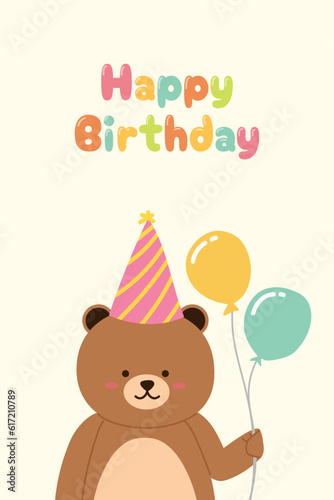 bear animal birthday greeting card
