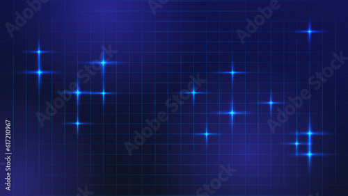  Abstract blue background with grid and star.