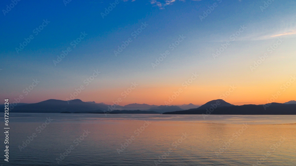 Daybreak over the Pacific Northwest Coastline.   BC Canada
