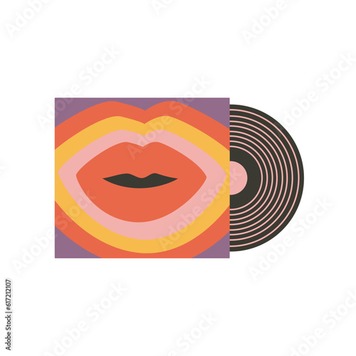 Retro Vinyl Record packed with lips.