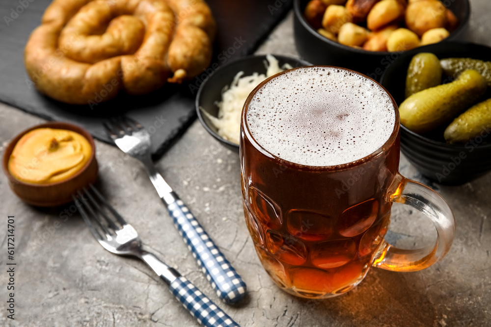 Mug of cold beer on grunge background. Oktoberfest celebration Mug of cold beer on grunge background. Oktoberfest celebration