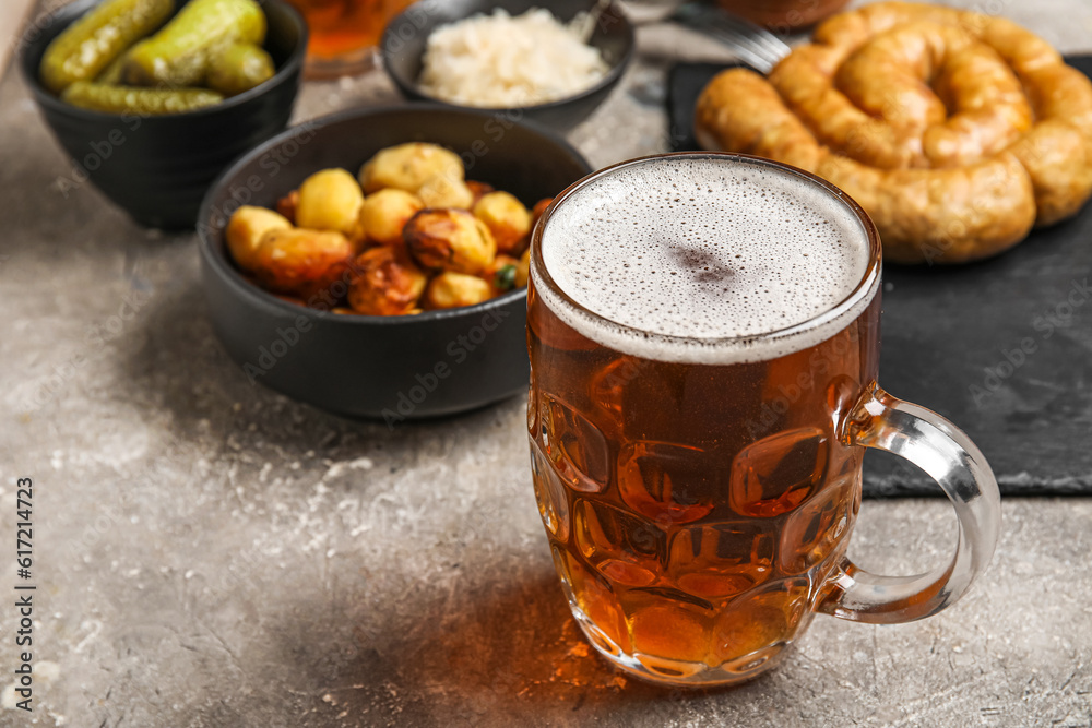Mug of cold beer on grunge background. Oktoberfest celebration Mug of cold beer on grunge background. Oktoberfest celebration