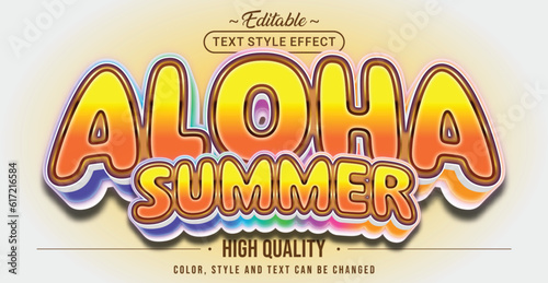Editable text style effect - Aloha Summer text style theme.