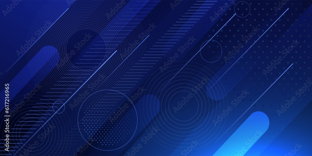 abstract geometric dynamic shapes composition on the blue background ...