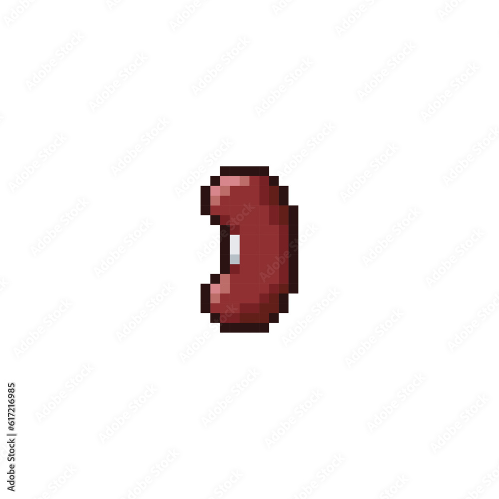 Red bean, pixel art seed
