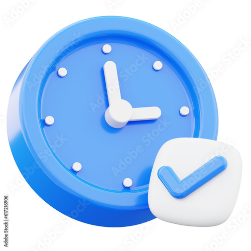 3d rendering alarm clock icon symbol watch design illustration