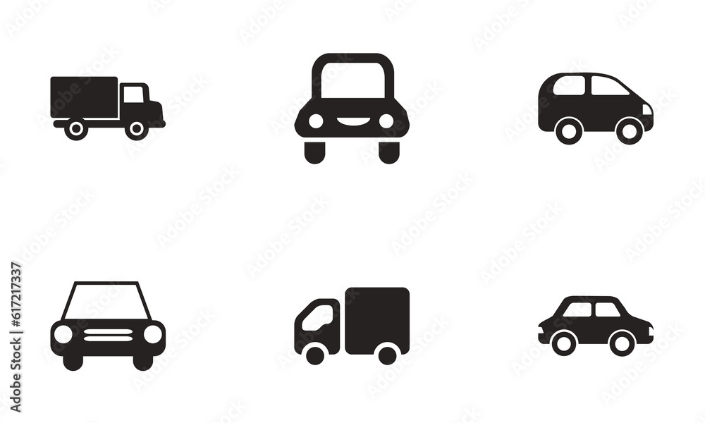 Fototapeta premium car and truck icon vector. set car