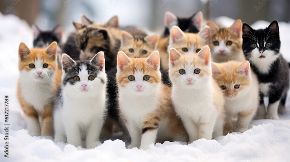 Whisker Wonderland: Japanese Bobtail Cat Party in a Winter Wonderland!