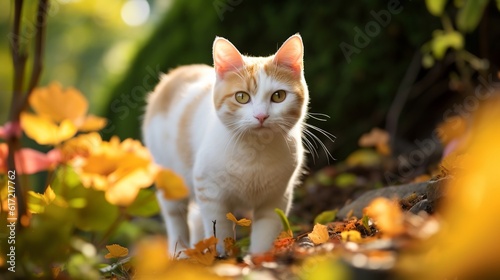 Graceful Japanese Bobtail Cat in Natural Surroundings