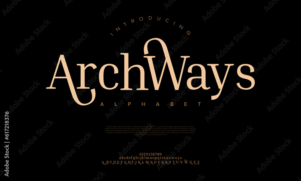 Archways premium luxury elegant alphabet letters and numbers. Elegant ...
