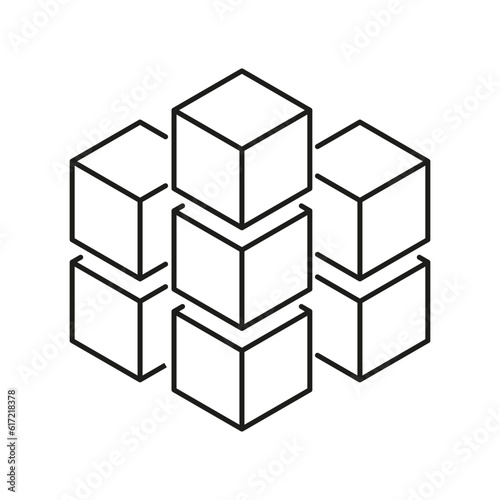 blockchain icon. block chain technology. Vector illustration. stock image.