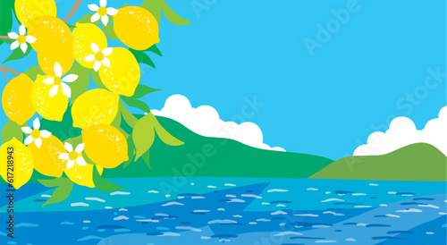 レモンの爽やかな背景イラスト
