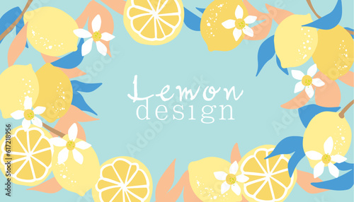 レモンの爽やかな背景イラスト