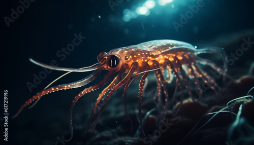 Colorful underwater world showcases beauty in nature and animal wildlife generated by AI