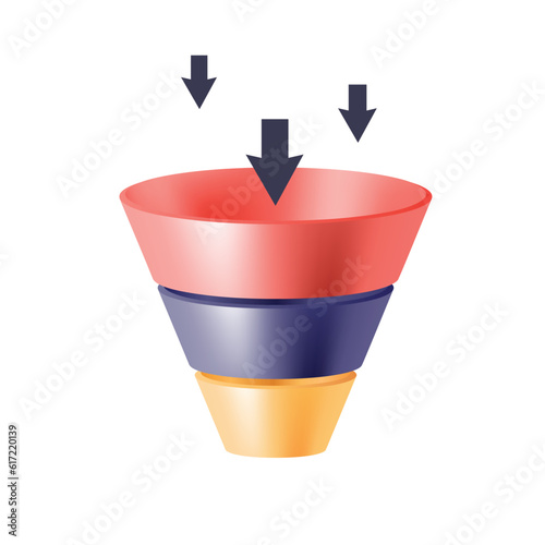 Marketing funnel infographic. vector illustration