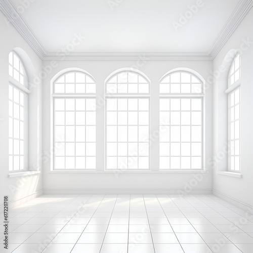 Abstract 3d white architecture interior for design  modern  contemporary  indoor 