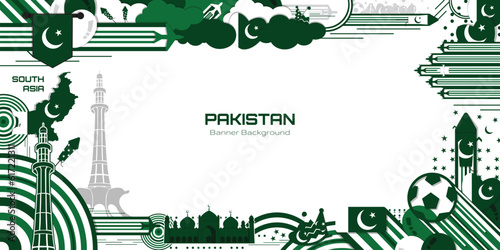 Happy Independence Day of Pakistan, illustration background design, country theme