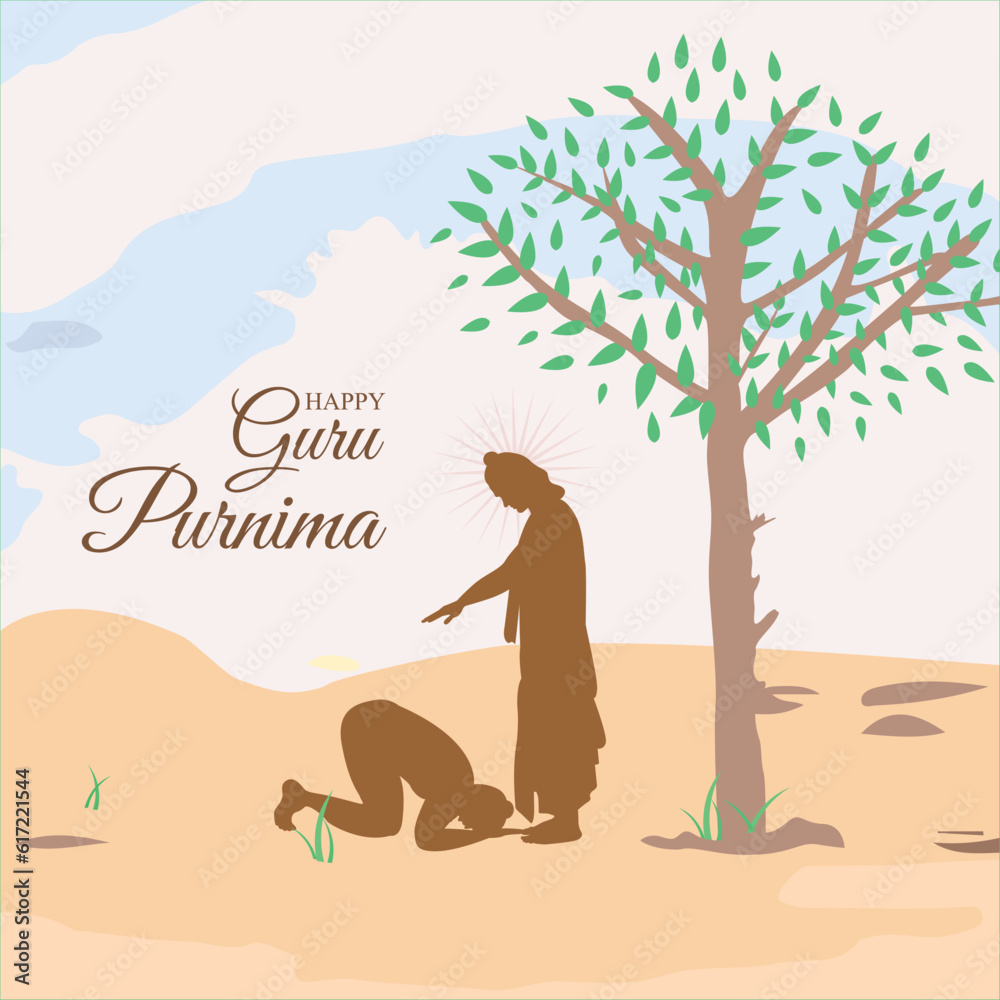 Happy Guru Purnima illustration Template 