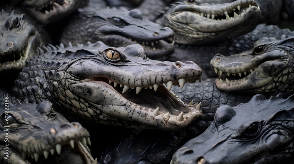 Fototapeta premium Pile of crocodiles